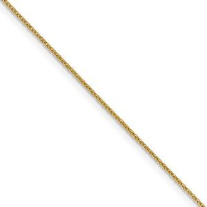 1.3mm 10k Yellow Gold Flat Cable Chain Necklace, 24 Inch